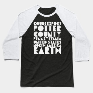 Coudersport PA Cherry Springs Potter County Pennsylvania Baseball T-Shirt